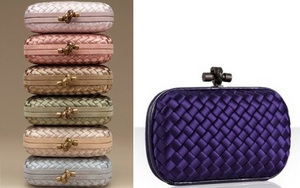 Bottega Veneta satin clutch