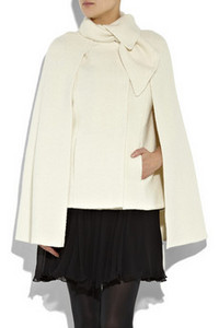 Cape-style bouclй-wool jacket