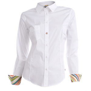 Paul Smith Stretch Cotton Printed Cuff Blouse