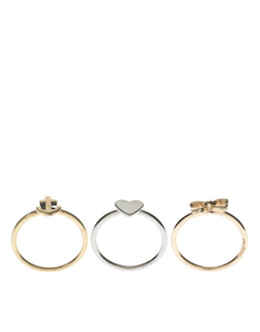 Set Of Three Skinny Metal Rings