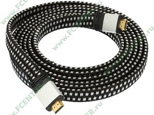 Кабель HDMI Flextron "Профессиональный" CHH-FLT-3.0-01-B1, медь 24AWG, позолоченные контакты (3.0м)