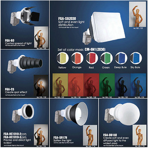 Софтбокс для вспышки - Flash Reflector Diffuser Softbox Honeycomb Snoot Kit