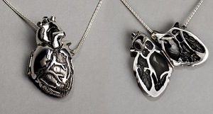 Silver Anatomical Heart Locket