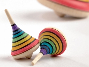 Wooden Spinning Top - Rainbow