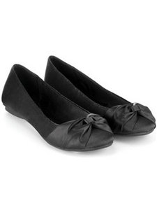 Twisted Satin Ballerina Pumps