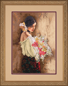 Woman With Bouquet - Cross Stitch Kit  by Dimensions