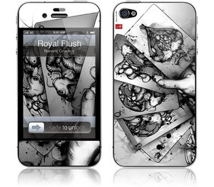 Наклейка GelaSkin "Royal Flush" для iPhone 4