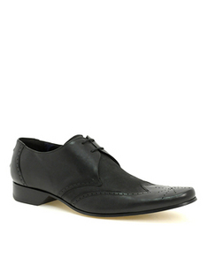 Jeffery West Black Line Wing-Cap Derby Shoes