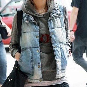 denim warmly vest