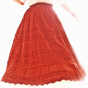 red maxi skirt