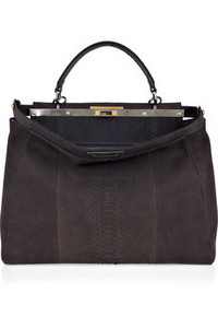 Fendi | Large Peekaboo brushed-python tote | NET-A-PORTER.COM