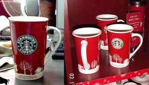 кружка starbucks красная