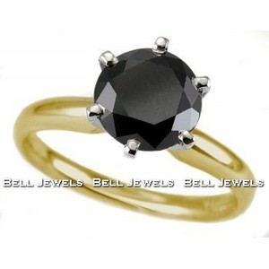 Yellow Gold Black Diamond Ring