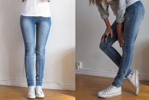 blue skinny jeans