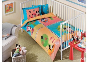 ТАС, Mickey Baby Garden голубой, комплект в детскую кроватку, бязь