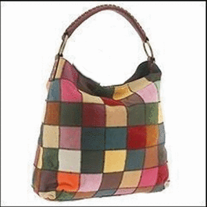 LUCKY BRAND PATCHWORK LEATHER SLOUCH HANDBAG