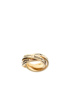 Disney Couture Gold Plated Tinkerbell Triple Piece Interlocking Ring