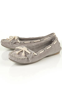 Topshop MARINE Grey Lace Moccasins