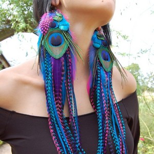 AVALON PRINCESS Super Long Feather Earrings