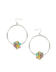 Oasis Floral Ball Hoop Earrings