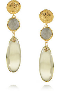 Monica Vinader | Mini Luna Almond gold-plated earrings | NET-A-PORTER.COM