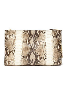 LARGE SNAKESKIN CLUTCH BAG