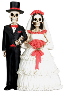 Day of the Dead Gifts - Skeleton Wedding Couple Collectible Desktop Figurine Sculpture