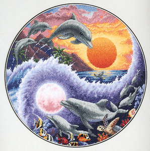 Sun and moon dolphins Dimensions