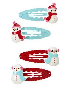 Snowman Snap Clip Four-Pack