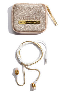 Juicy Couture 'Glitter' Ear Buds with Zip Around Case