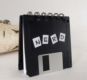 Original Nerd Recycled Blank Floppy Disk Mini Notebook in Black