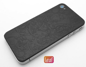 Aluminium iPhone Skin Fern Leaf Black