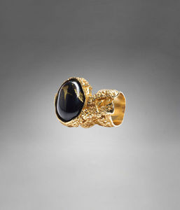 YSL ARTY OVAL RING IN BLACK