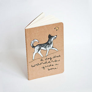 Hand Painted Moleskine "le dog" Cahier / Notebook