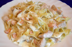 Pasta with shrimp