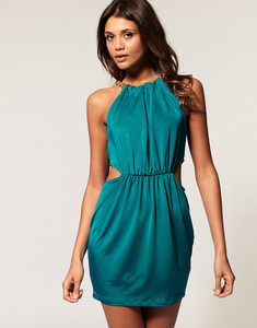 ASOS Cut Out Dress with Chain Neck