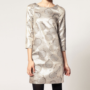 shift dress in metallic