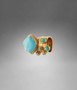 YSL ARTY ENAMEL RING IN TURQUOISE