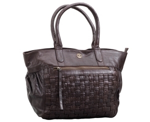 Crosscut Leather Shopping Bag