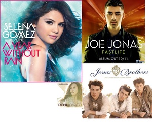 Все или хотя бы один альбом Jonas Brothers, Demi Lovato, Selena Gomez, Joe Jonas.