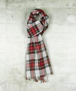 White Stewart Tartan Scarf