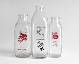 old milk bottles