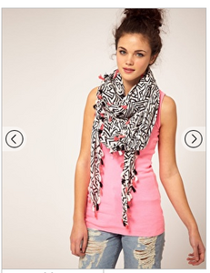 Шарф/River Island Tribal Tassel Scarf