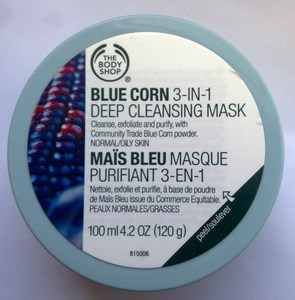 The Body Shop Blue Corn 3 in 1 Deep Cleansing Scrub Mask – Очищающая маска-скраб 3-в-1 «Голубая кукуруза»