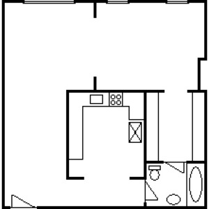 L-shaped apartment