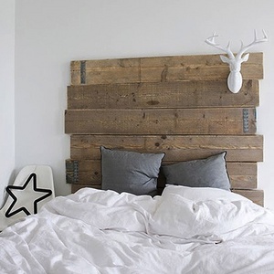 salvaged barnwood headboard