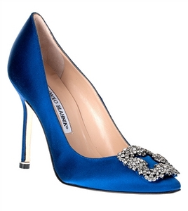 Manolo Blahnik Hangisi Jewel Satin Pumps