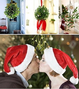 kiss under the mistletoe