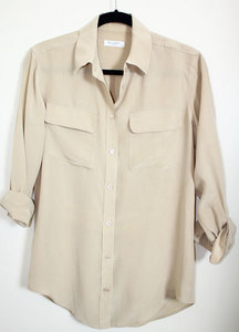 white/cream silk Equipment shirts