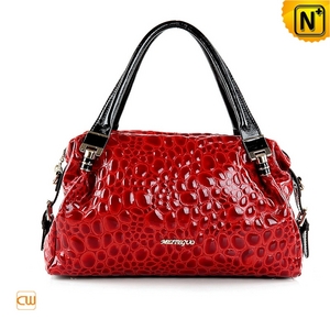 Designer Black/Red Leather Tote Bags CW300207 - CWMALLS.COM